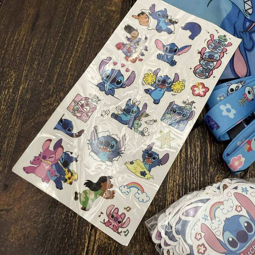 Lilo & Stitch Lot Of 10 Sets Party Favor Birthday Keychain Stickers Jewelry Bags